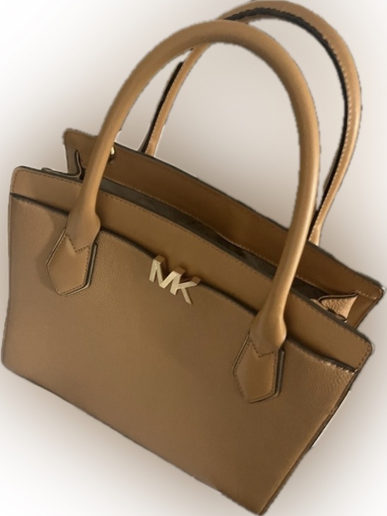 Michael Kors Handbags - Michael Kors Tan Satchel with Structured Design and Metal Accents